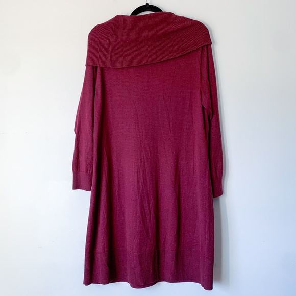 Loft Plus Maroon Turtleneck Sweater Dress - Picture 4 of 4
